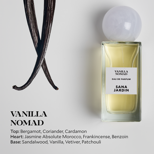 Vanilla Nomad luxury sustainable fragrance by Sana Jardin – Sana